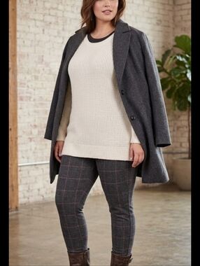 Torrid 3X Charcoal Windowpane Plaid Leggings